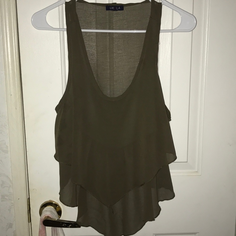 Mid drift ruffle top